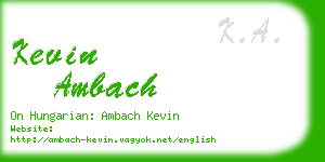 kevin ambach business card